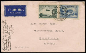 30 Apr. - 29 June 1932 (AAMC.264) Darwin - Wyndham cover carried on a Round Australia Flight from Perth, posted en route, endorsed "Carried from Darwin to Wyndham by J.J.Thorpe in Aeroplane VH-UPD around Australia 6/6/32". [only 3 carried on this remote l