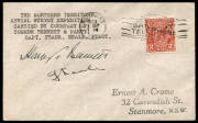 1 Sept. 1933 (AAMC.325a) Northern Territory Aerial Survey cover, flown and signed by Frank Neale and Harry Bennett in aPercival Gull. [12 flown].
