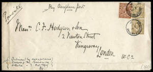 1919 (Oct.2) cover from Newcastle-on-Tyne to London, endorsed "By Aeroplane Post" at top and "Delivered by aeroplane during the Railway Strike - 2 Oct.1919" (initialled) at lower left.During the railway strike of Oct.1-6, 1919 an emergency air post servic