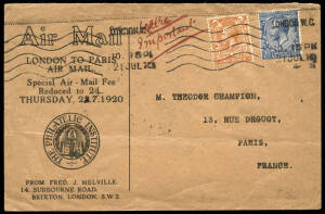 1920-53 group. First flights incl. 22 Jul.1920 London - Paris for the reduced airmail rate, 15 May 1925 London - Malmo, 30 Mar.1929 London - Karachi, 14 Apr.1930 London - Brussels night flight, 15 May 1930 London - Berlin night flight x2, 9 Dec.1931 Londo