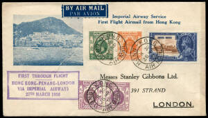 1936-37 group with 26 Mar.1936 First Through Flight Hong Kong-Penang-London via Imperail Airways, HK - London, HK - Singapore & HK - Saigon, 29 Apr.1937 HK - Manila via PAA, 29 Jun.1937 Initial Flight for Eurasia Aviation Corp into China and 5 covers for 