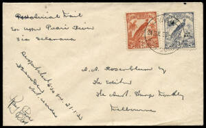 21-25 Jan.1933 (AAMC.P54) Bena Bena (Upper Purari River) - Wau - Lae - Salamaua cover, flown and signed by Ray Parer for Pacific Aerial Transport. The time and date of despatch has also been recorded on the cover by H.E.Woodman, the Assistant District War