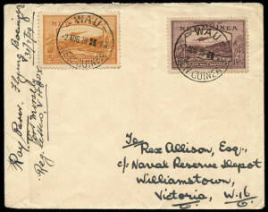 31 July 1939 (AAMC.P147) Melbourne - Wau cover, flown and signed by Ray Parer in a Boeing 40B [VH-ADX] which he was delivering to New Guinea for use by the newly established Parer Glason Syndicate. The plane was a large single engine bi-plane, ideal for t