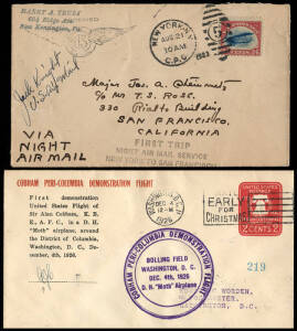 Collector's remainders with 1923-41 group of airmail covers (35) with 1st flights, airport dedications etc., noted 1923 night flight signed by Jack Knight and 1926 initialed Cobham cover. Range of commercial covers etc. (90+) to 1960's, starting with 1784