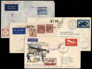 Mixed group of collector's remainders with Aust. airmail covers (7), world airmail covers (9), misc. covers (15), Aust. Antarctic covers & p/cards (11), KGV Silver Jubilee covers (4) and a folder of extras incl. cinderellas. Mixed condition.