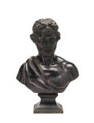 A bronze bust of a Roman scholar signed underside (illegible), early 20th Century. 23cm