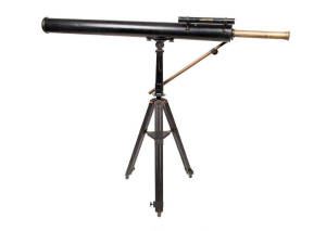 Telescope by W.J.Macdonnell of Sydney, 19th century with black finish & later tripod. Macdonnell is one of Australia's most noted amateur astronomers  of the 19th century. Length 150cm, width 90mm 