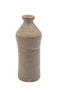 FOWLER Convict ginger beer pottery bottle, straight impressed mark on the shoulder. c1840s. 17cm