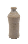 FOWLER Convict ginger beer pottery bottle, straight impressed mark on the shoulder. c1840s. 17cm