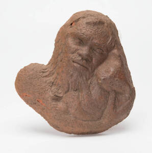 OLA COHN pottery plaque of an Aboriginal & koala. 21 x 20cm