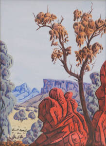 KEITH NAMATJIRA (1938-1977), Central Australian landscape, watercolour, signed 'Keith Namatjira' lower left, 34 x 25 cm