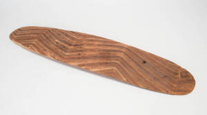 WUNDA SHIELD: West Australian origin with incised decoration and remains of ochre. 75cm.