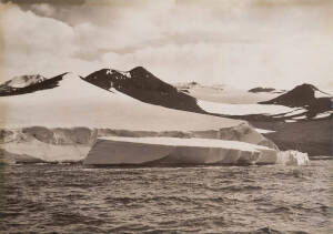 HERBERT GEORGE PONTING (1870-1935) Birth of an Iceberg titled and numbered '24' on the on the Fine Art Society label on the reverse carbon print, 45 x 61cm.&nbsp;