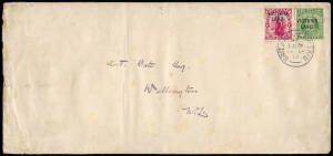 BRITISH ANTARCTIC EXPEDITION 1910-1913: 1913 (Jan.18) envelope with the "TERRA NOVA R.Y.S." crest printed on the flap; addressed Lt. Francis Drake, the Assistant Paymaster & Meteorologist on the Expedition, to A.T. Bate, President of the Wellington Footba