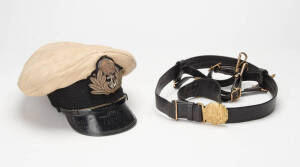 Naval Officer coat, cap & belt, Australian, WW2 period. (3 items)