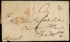 SWAN RIVER, CAPTAIN JERVOISE, HMS SUCCESS, December 1831: Autograph letter written on-board the ship whilst in Portsmouth Harbour; signed, to Admiral Littlehales in Bath, commending his son, First Lieut. Littlehales, for his service at Swan River.