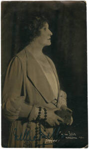 NELLIE MELBA, signed postcard; plus Bert Hinkler postcard with facsimile autograph.