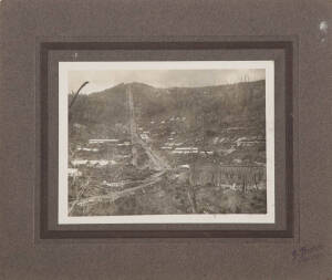 TASMANIAN Photographs, late 19th & early 20th century including street scenes, Hobart, Bicheno, hydro-power pipe lines plus an unusual group (most likely Queensland) of 6 Aborigines & 10 whites. (17 items)