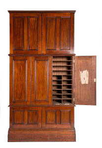 Solicitors Cabinet. Australian cedar 7 door cabinet of impressive proportions, interior fitted with pigeon hole from top to bottom. Fine 19th century patina. Height 300cm, width 158cm, depth 83cm