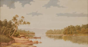 GLADSTONE EYRE (1863-1933), Lane Cove River, watercolour, signed 'Gladstone Eyre' lower left, 31.5 x 59 cm