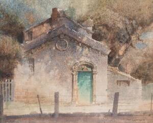 THOMAS BALFOUR GARRETT (1879-1952), Museum, monotype, signed 'TOM GARRETT' lower right and inscribed lower left, 29.5 x 37 cm