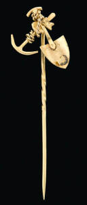 A goldfields stickpin, yellow gold.