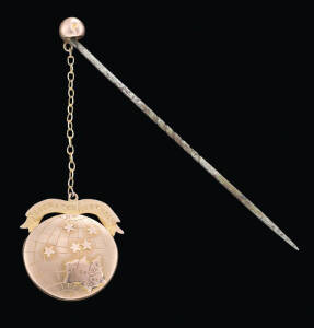 A Federation stickpin, 9ct rose gold, boxed.