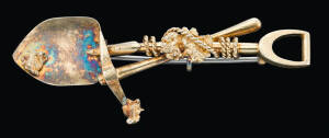A goldfields brooch, marked S.B. and 15ct,&nbsp;length 5cm.&nbsp;