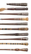 AUSTRALIAN STOCKWHIPS & OTHER CURIOS: Museum standard life-time collection of stockwhip handles, walking sticks & walking stick handles. Predominantly Australian origin ranging from early 19th to mid 20th century. Many fine examples including fiddleback b - 3