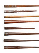 AUSTRALIAN STOCKWHIPS & OTHER CURIOS: Museum standard life-time collection of stockwhip handles, walking sticks & walking stick handles. Predominantly Australian origin ranging from early 19th to mid 20th century. Many fine examples including fiddleback b - 4