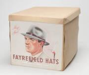 Hat boxes (4) and advertising ware, Akubra and Fayrefield hats. Plus reproduction advertising print. (5 items) - 4