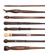 AUSTRALIAN STOCKWHIPS & OTHER CURIOS: Museum standard life-time collection of stockwhip handles, walking sticks & walking stick handles. Predominantly Australian origin ranging from early 19th to mid 20th century. Many fine examples including fiddleback b - 6