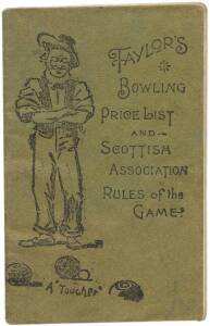 EPHEMERA, noted c1890 booklet "Taylor's Bowling Price List and Scottish Association Rules of the Game"; 1912 postcard of hockey team; 1950 FA Cup Final programme - Arsenal v Liverpool; 1951 Ashes Test tickets (5); 1956 Olympics booklets (3); c1930s trade 