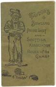 EPHEMERA, noted c1890 booklet "Taylor's Bowling Price List and Scottish Association Rules of the Game"; 1912 postcard of hockey team; 1950 FA Cup Final programme - Arsenal v Liverpool; 1951 Ashes Test tickets (5); 1956 Olympics booklets (3); c1930s trade