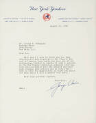 JOE DI MAGGIO, signed baseball; plus framed 1959 letter from New York Yankees to Joe DiMaggio re participating in Old Timers' Day. - 2