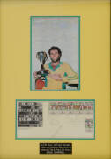 FRAMED ITEMS, noted signed displays of Susie O'Neill & Greg Chappell; print of 1862 cricket match; John Coleman poster. All framed, various sizes. - 4