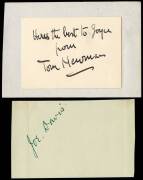BILLIARDS AUTOGRAPHS, noted Tom Newman (World Billiards Champion 1921-22 & 1924-27); Melbourne Inman, Joe Davis (World Snooker Chamion 1927-40 & 1946); Horace Lindrum, Jack Rea, John Pulman, Walter Donaldson & Fred Davis.