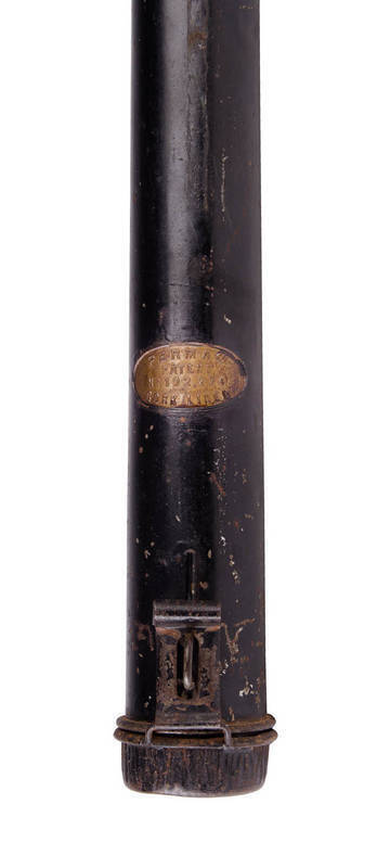 WALTER LINDRUM, 1929 Billiards Cue with engraved ivory plate "The World's Record Break Cue. 3262 Dec.7th 1929. Walter Lindrum, Australia". Good condition, in metal cue case.