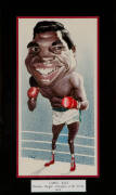 SIMON SCHNEIDER (Herald Sun cartoonist): set of four original caricatures - Tony Mundine, Lionel Rose, Johnny Famechon & Jeff Fenech, each signed by the artist, window mounted, framed & glazed, each about 36x52cm. - 2