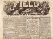 1862 ENGLAND TOUR TO AUSTRALIA: "The Field, The Country Gentleman's Newspaper" for Feb.22 1862 with report "Arrival of the English Eleven in Australia"; plus issue for April 19 1862 with report "Eleven of England v Twenty-Two of New South Wales.
