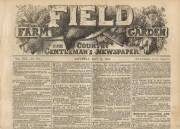 1862 ENGLAND TOUR TO AUSTRALIA: "Field - The Country Gentleman's Newspaper" (2 copies) with full-page reports of the first England tour to Australia. Very rarely seen in Australia - an historian's dream.