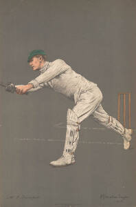 1905 ALBERT CHEVALLIER TAYLER PRINTS, of cricketers in action, noted W.G.Grace (trimmed); plus all Australian cricketers -&nbsp;Warwick Armstrong,&nbsp;Albert Cotter, Joe Darling, R.A.Duff, Syd Gregory, Clem Hill,&nbsp;A.J.Hopkins,&nbsp;J.J.Kelly, Frank Laver, C.E.McLeod,&nbsp;Mo
