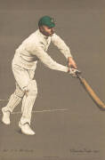 1905 ALBERT CHEVALLIER TAYLER PRINTS, of cricketers in action, noted W.G.Grace (trimmed); plus all Australian cricketers - Warwick Armstrong, Albert Cotter, Joe Darling, R.A.Duff, Syd Gregory, Clem Hill, A.J.Hopkins, J.J.Kelly, Frank Laver, C.E.McLeod, Mo - 4