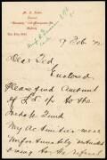 MONTY NOBLE, 1922 signed letter on "M.A.Noble, Dentist" letterhead making donation to Frank Iredale Testimonial Fund.  [Noble played 42 Tests 1897-1909 including 15 as Australian captain].