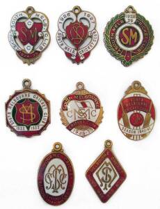 SOUTH MELBOURNE CRICKET CLUB: Collection of membership badges from 1924-25, 1926-27, 1928-29, 1932-33, 1938-39, 1940-41, 1948-49 & 1949-50.