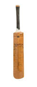 THE 1930s CRICKET BAT: "Warranted 2" Cricket Bat (61cm long), split into three leaves, with c122 signatures including 7 teams - 1930 Australia, 1930 West Indies, 1931 South Africa, 1932 England (the famous Body-line team), 1935-36 England, 1936-37 England - 2