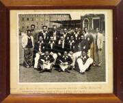 INDIA & ENGLAND, noted 1946 Indian team photograph;&nbsp;1947-48 England team picture with 12 signatures; 1948-49 England team photograph; 1950-51 official England team sheet with 19 signatures (some fading); signed photo of Bill Edrich & Denis Compton walking - 2