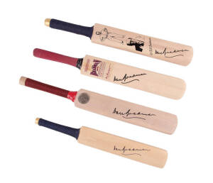 DON BRADMAN, range of signed miniature bats. G/VG condition.