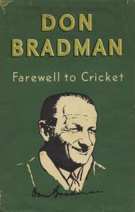 SIGNED CRICKET BOOKS, noted "Farewell to Cricket" by Don Bradman (signed) [London, 1950]; "Long Innings - The Autobiography of Sir Pelham Warner" (with signed picture of Plum Warner enclosed) [London, 1951]; "Sobers - Twenty Years at the Top" (signed by G