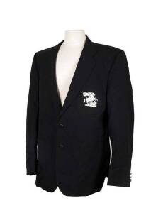 ENGLAND TOURING TEST BLAZER, navy blue, with embroidered St.George & Dragon on pocket. Player unknown, though there is a signature on inside pocket. Fine condition.